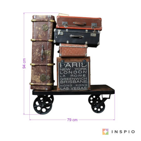 Stenska nalepka – voziček v retro slogu