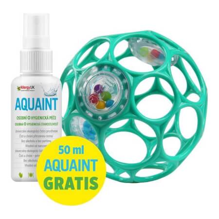 L Toy l RATTLE 10 cm 0m+ temno turkizna + 50 ml Aquaint