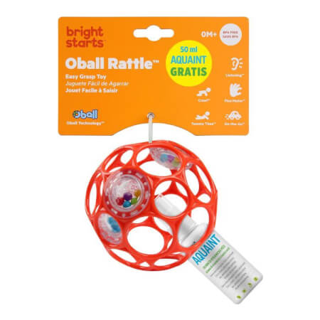 L Toy l RATTLE 10 cm 0m+ oranžna + 50 ml Aquaint