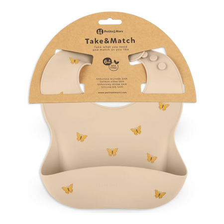 Silikonski slinček Take&Match Sand Butterflies 6m+