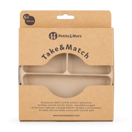 Take&Match Desert Sand 6m+ silikonski krožnik za deljenje