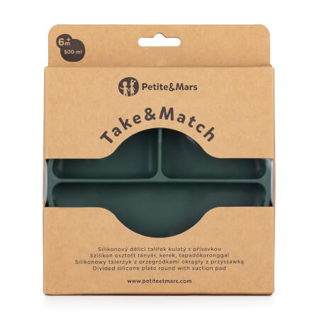 Take&Match Silikonski krožnik za deljenje Misty Green 6m+