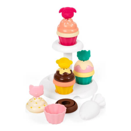 Zoo Stacking Cupcakes s spreminjajočimi se barvami 3r+