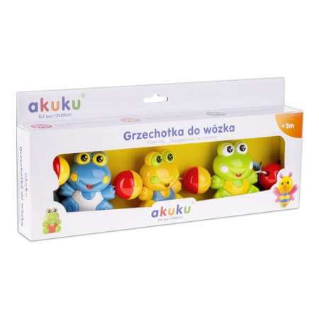 Baby rattle za voziček Akuku žaba