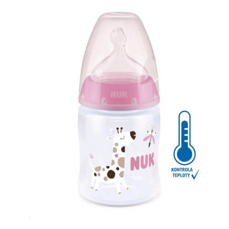 NUK First Choice steklenička za dojenčke z uravnavanjem temperature 150 ml roza