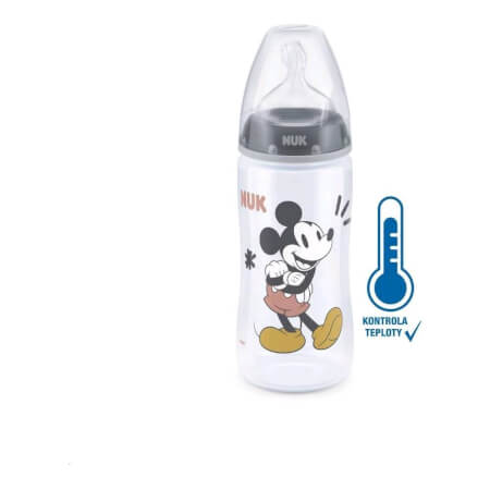 NUK Disney Mickey dojenček za učenje z nadzorom temperature 300 ml siva