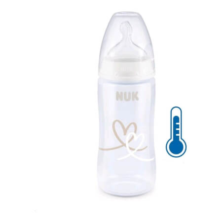 NUK FC+Temperature Control Baby Bottle 300 ml BOX-Flow Control Soother bela