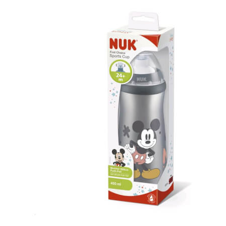 NUK Športna skodelica Disney Cool Mickey 450 ml siva