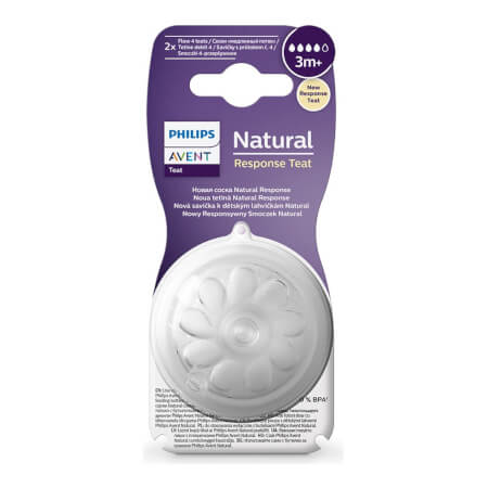 Avent Natural Response 4 nadomestni dudelec 3 + - 2 kosa