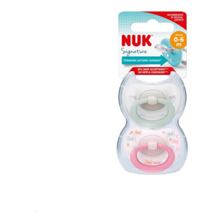 NUK Signature Dojenček 0-6m 2 kosa deklica