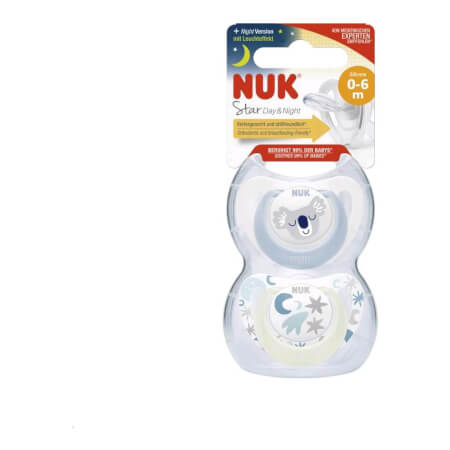 NUK Star Baby Dojenček za dan in noč 0-6 m 2 kosa / škatla deček