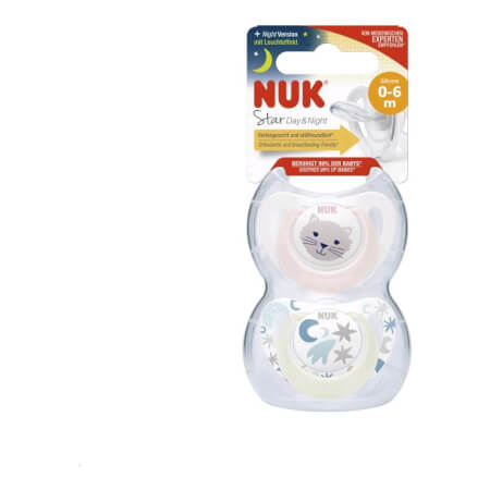 NUK Star Baby Dojenček za dan in noč 0-6 m 2 kosa / škatla dekle