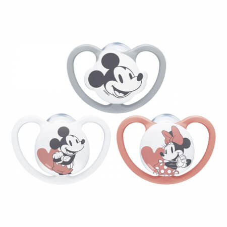 Vesolje NUK dude 0-6m Disney Mickey Mouse siva