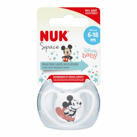 Vesoljski dude NUK 6-18m Disney Mickey Mouse Rdeča