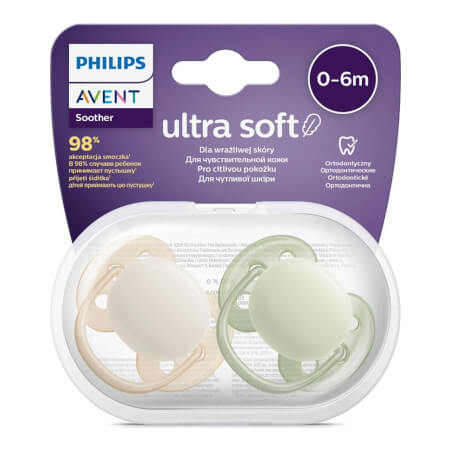 Ultrasoft Premium Avent otroški dude 0-6 mesecev 2 kosa deček