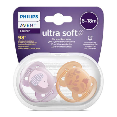 Ultrasoft Premium Avent otroški dude živali 6-18 mesecev 2 kosa dekle