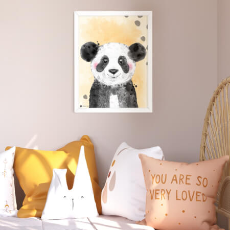 Slika za otroško sobo – barvita slika s pando