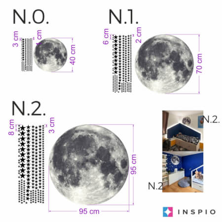 Stenske nalepke – Luna z zvezdami