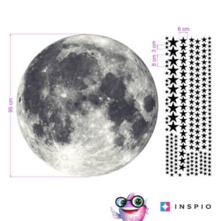Stenske nalepke – Luna z zvezdami