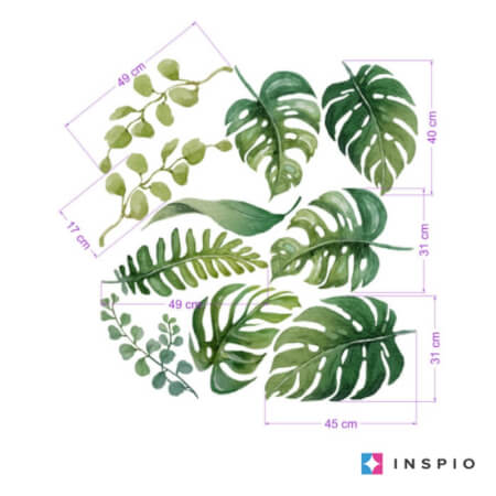 Stenske nalepke – tropsko listje