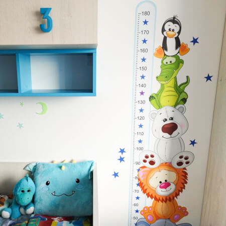 Modri meter z živalmi za otroško sobo