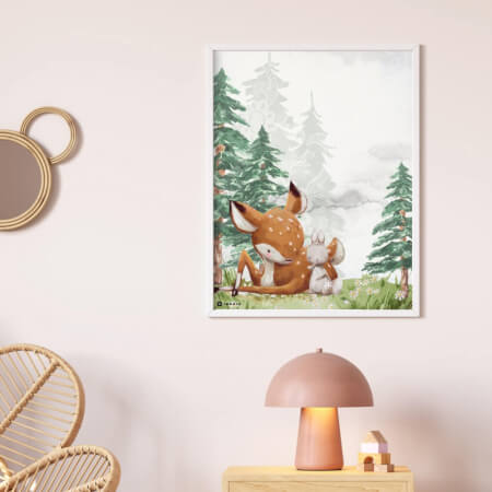 Otroška slika – Jelen in zajec