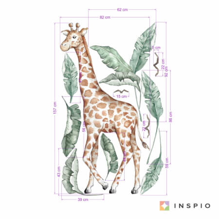 Tekstilne nalepke – Žirafa iz sveta SAFARI