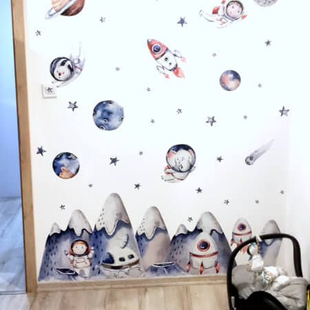 Nalepke za stene - Astronavti in vesolje za fante
