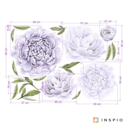 Samolepilne cvetlične tapete – vijolične potonike