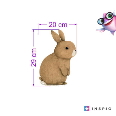 Otroška stenska nalepka - Rjavi zajček