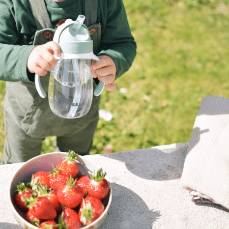 Skodelica s slamico 300ml Žajbljevo zelena