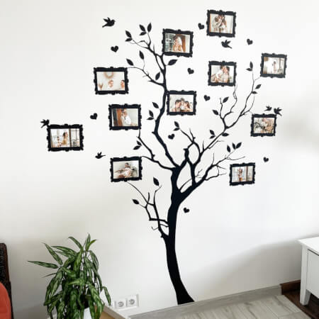 Stenska nalepka - Drevo s fotografijami 9 x 13 cm