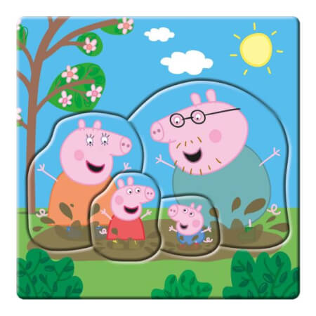 PEPPA PIG - DRUŽINA 3-5 otrok Sestavljanke