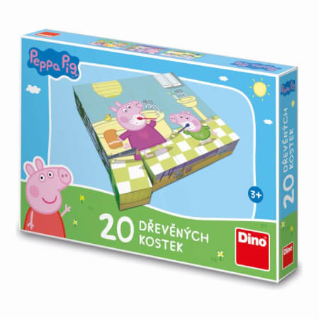 PEPPA PIG: HAPPY DAY 20 Lesene kocke z licenco