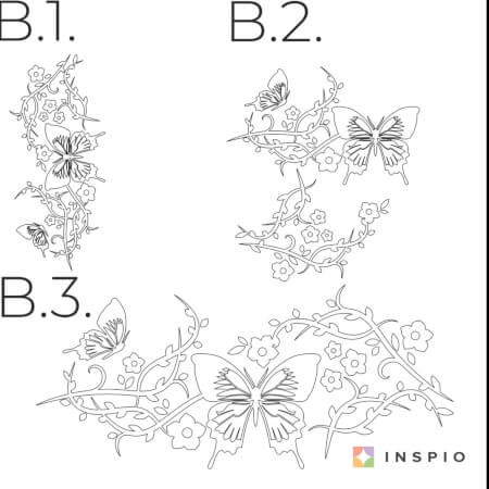 Stenske nalepke - Rože in metulji