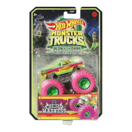 HW MONSTER TRUCKS GLOW IN THE DARK ASST